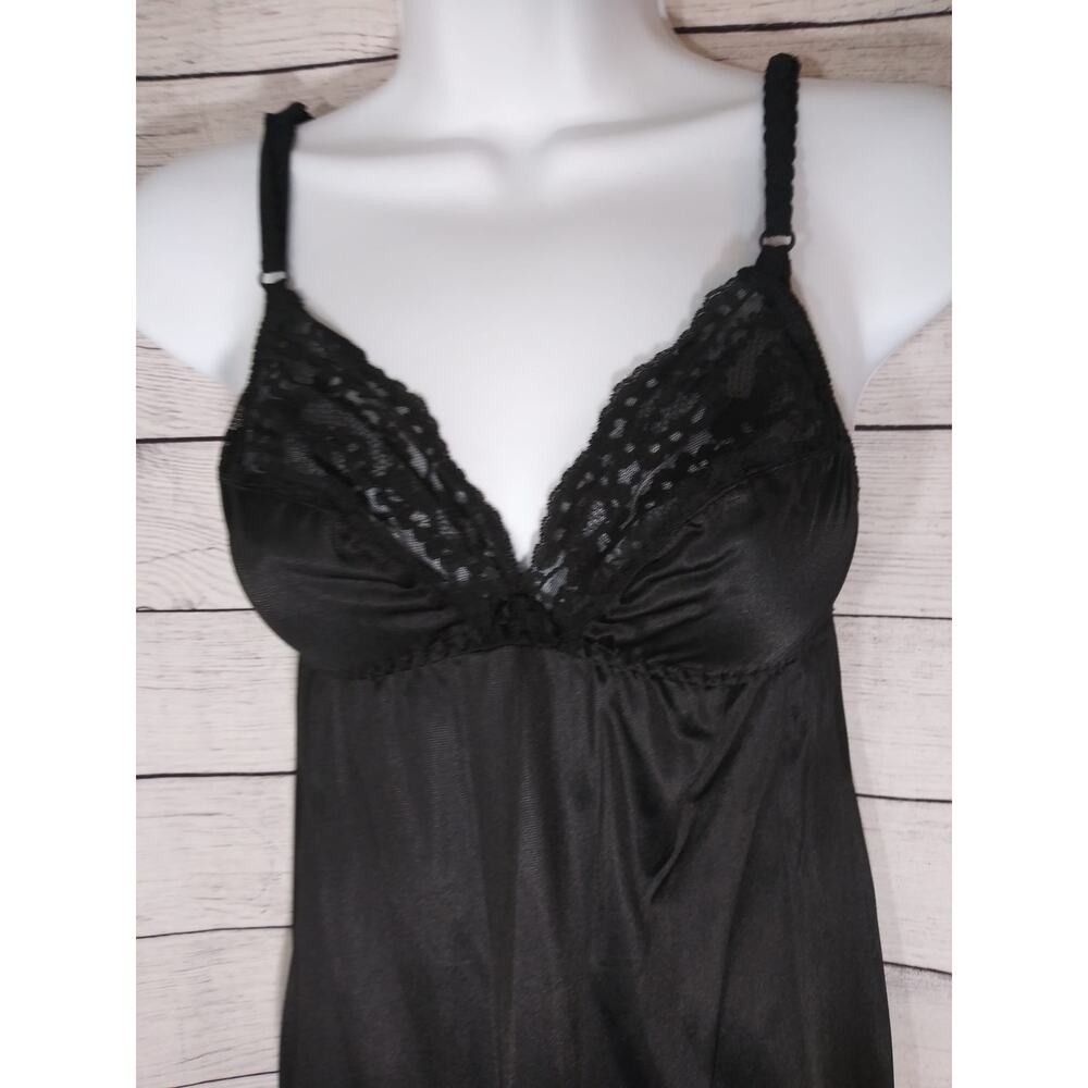 Vintage Maidenform Black Lace Accent Slip Dress Fairy Grunge Pinup Sz 34 Small - Picture 5 of 7